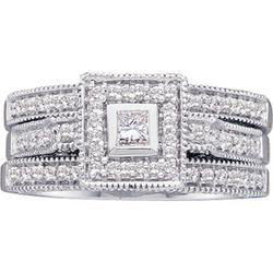 14K White Gold Diamond Bridal Engagement Ringwhite 
