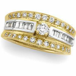 14K Two Tone Gold Diamond Bridal Engagement Ringtwo 