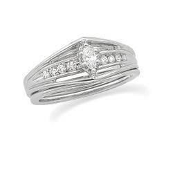 14K White Gold Diamond Bridal Engagement Ringwhite 