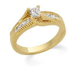 14K Yellow Gold Diamond Bridal Engagement Ringyellow 
