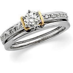 14K Two Tone Gold Diamond Bridal Engagement Ringtwo 