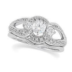 14K White Gold Diamond Bridal Engagement Ringwhite 