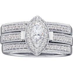 14K White Gold Diamond Bridal Engagement Ringwhite 