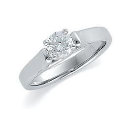14K White Gold Diamond Solitaire Bridal Engagement Ringwhite 