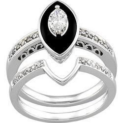 14K White Gold Marquise Diamond Bridal Engagement Ringwhite 