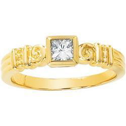 14K Yellow Gold Created Moissanite Engagement Ringyellow 