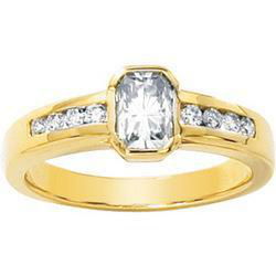 14K Yellow Gold Created Moissanite Engagement Ringyellow 