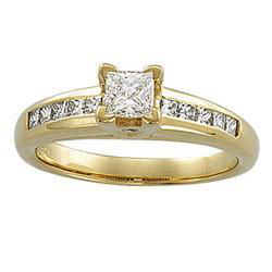 14K Yellow Gold Diamond Bridal Engagement Ringyellow 