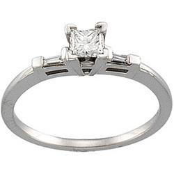 14K White Gold Diamond Bridal Engagement Ringwhite 