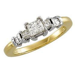 14K Two Tone Gold Diamond Bridal Engagement Ringtwo 