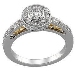 14K Two Tone Gold Diamond Bridal Engagement Ringtwo 