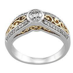 14K Two Tone Gold Diamond Bridal Engagement Ringtwo 