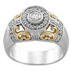 14K Two Tone Gold Diamond Bridal Engagement Ringtwo 