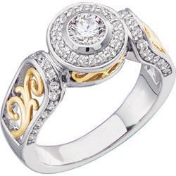 14K Two Tone Gold Diamond Bridal Engagement Ringtwo 