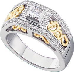 14K Two Tone Gold Diamond Bridal Engagement Ringtwo 