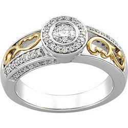 14K Two Tone Gold Diamond Bridal Engagement Ringtwo 
