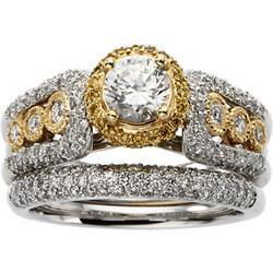 14K Two Tone Gold Diamond Semi Mount Engagement Ringtwo 