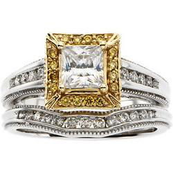 14K Two Tone Gold Diamond Semi Mount Engagement Ringtwo 