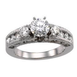14K White Gold Diamond Semi Mount Engagement Ringwhite 