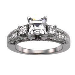 14K White Gold Diamond Semi Mount Engagement Ringwhite 