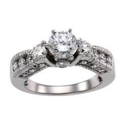 14K White Gold Diamond Semi Mount Engagement Ringwhite 