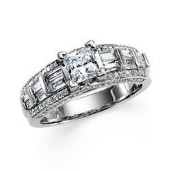 14K White Gold Diamond Semi Mount Bridal Engagement Ringwhite 