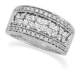 14K White Gold Diamond Band Ringwhite 