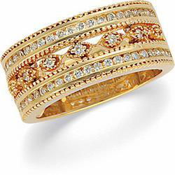14K Yellow Gold Bridal Anniversary Band Ringyellow 