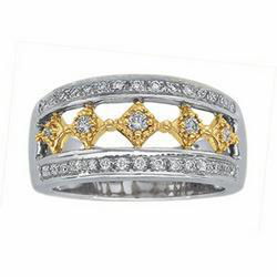 14K Two Tone Gold Diamond Band Ringtwo 