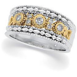 14K Two Tone Gold Diamond Band Ringtwo 