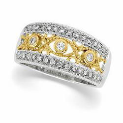 14K Two Tone Gold Diamond Band Ringtwo 