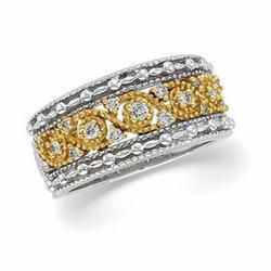 14K Two Tone Gold Diamond Band Ringtwo 