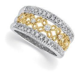 14K Two Tone Gold Diamond Band Ringtwo 