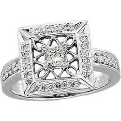 14K White Gold Diamond Right Hand Ringwhite 
