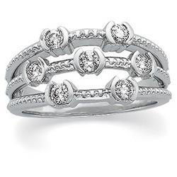 14K White Gold Diamond Bridal Anniversary Band Ringwhite 