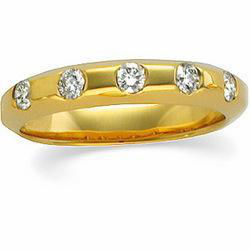 14K Yellow Gold Diamond Bridal Anniversary Band Ringyellow 