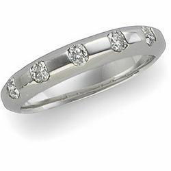 14K White Gold Diamond Bridal Anniversary Band Ringwhite 