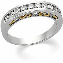 14K Two Tone Gold Diamond Bridal Anniversary Band Ringtwo 