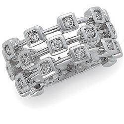 14K White Gold Diamond Bridal Anniversary Band Ringwhite 