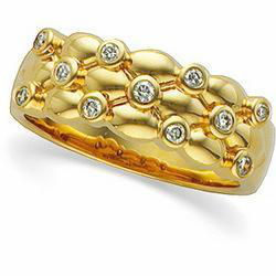 14K Yellow Gold Diamond Bridal Anniversary Band Ringyellow 