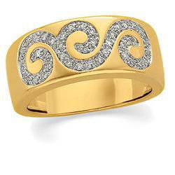 14K Yellow Gold Diamond Bridal Anniversary Band Ringyellow 