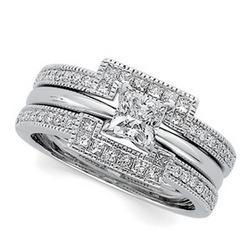14K White Gold Diamond Bridal Ring Guardwhite 
