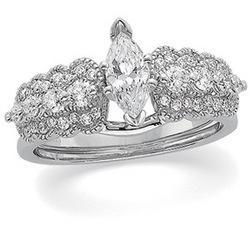 14K White Gold Diamond Bridal Enhancer Ringwhite 