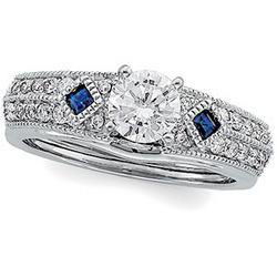 14K White Gold Sapphire & Diamond Bridal Enhancer Ringwhite 