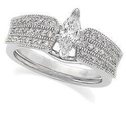 14K White Gold Diamond Bridal Enhancer Ringwhite 