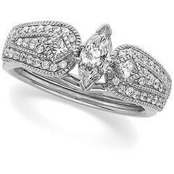 14K White Gold Diamond Bridal Enhancer Ringwhite 