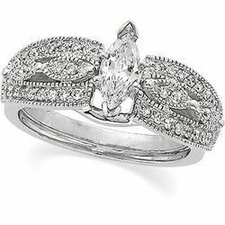 14K White Gold Diamond Bridal Enhancer Ringwhite 