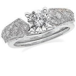 14K White Gold Diamond Bridal Enhancer Ringwhite 
