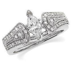 14K White Gold Diamond Bridal Enhancer Ringwhite 