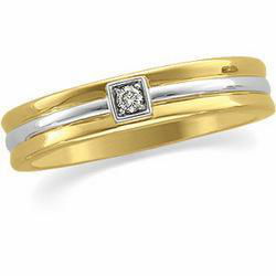 14K Two Tone Gold Diamond Bridal Duo Ringtwo 
